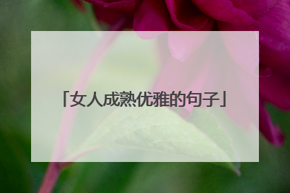 女人成熟优雅的句子