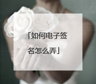 如何电子签名怎么弄