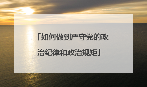 如何做到严守党的政治纪律和政治规矩