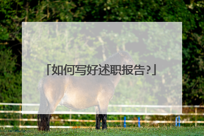 如何写好述职报告?