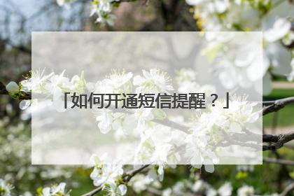 如何开通短信提醒？
