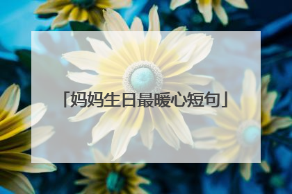 妈妈生日最暖心短句
