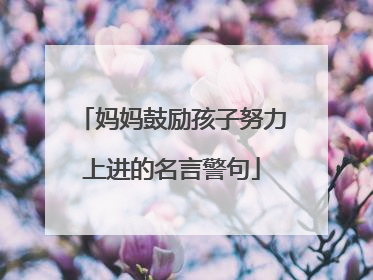 妈妈鼓励孩子努力上进的名言警句