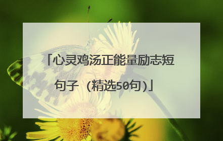 心灵鸡汤正能量励志短句子 (精选50句)