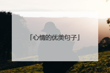 心情的优美句子