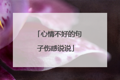 心情不好的句子伤感说说