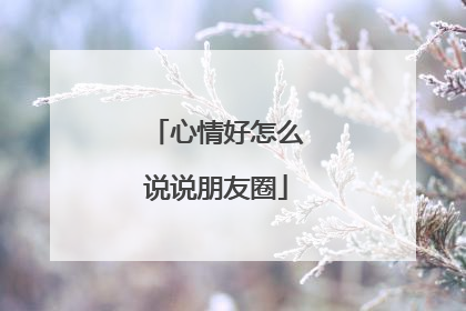 心情好怎么说说朋友圈