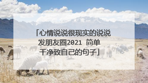 心情说说很现实的说说发朋友圈2021 简单干净致自己的句子
