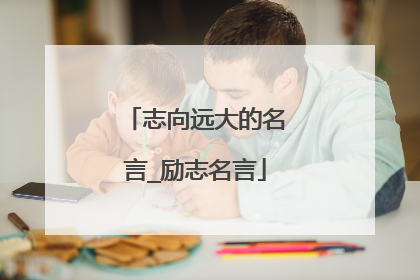 志向远大的名言_励志名言