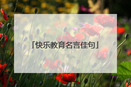 快乐教育名言佳句