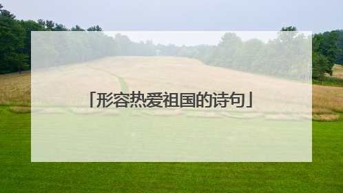 形容热爱祖国的诗句