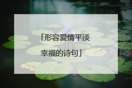 形容爱情平淡幸福的诗句