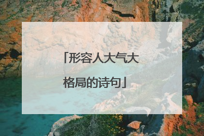 形容人大气大格局的诗句