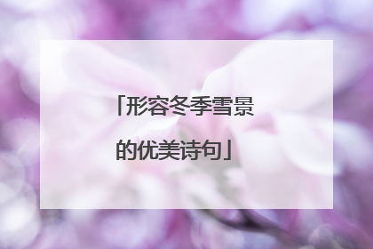 形容冬季雪景的优美诗句