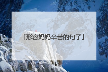 形容妈妈辛苦的句子
