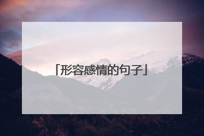 形容感情的句子