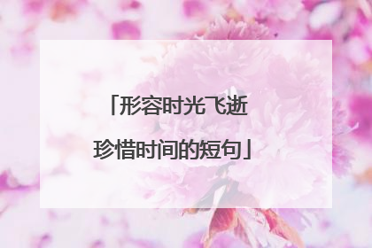 形容时光飞逝 珍惜时间的短句