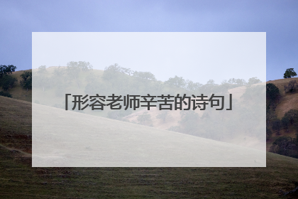 形容老师辛苦的诗句