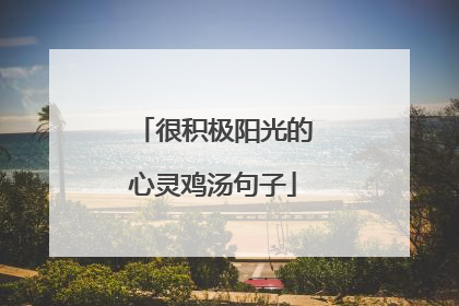 很积极阳光的心灵鸡汤句子