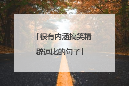 很有内涵搞笑精辟逗比的句子