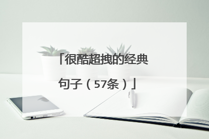 很酷超拽的经典句子（57条）