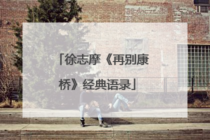 徐志摩《再别康桥》经典语录