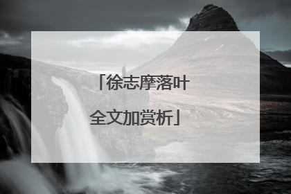 徐志摩落叶全文加赏析