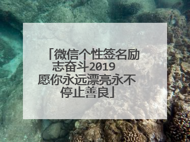 微信个性签名励志奋斗2019 愿你永远漂亮永不停止善良