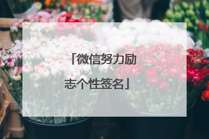 微信努力励志个性签名