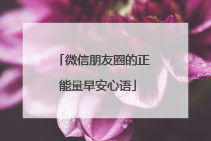 微信朋友圈的正能量早安心语