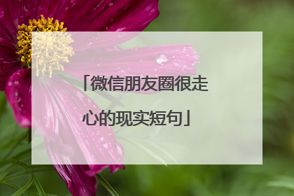 微信朋友圈很走心的现实短句