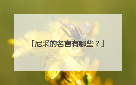 尼采的名言有哪些？