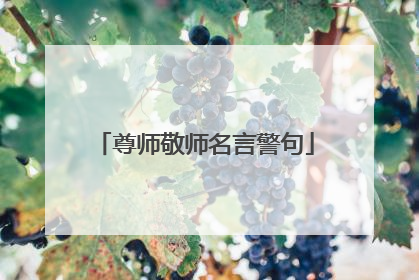 尊师敬师名言警句