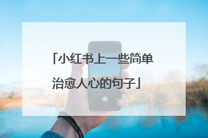 小红书上一些简单治愈人心的句子