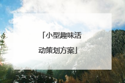 小型趣味活动策划方案
