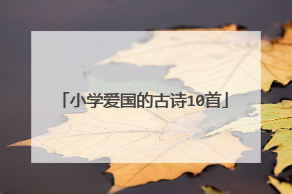 小学爱国的古诗10首