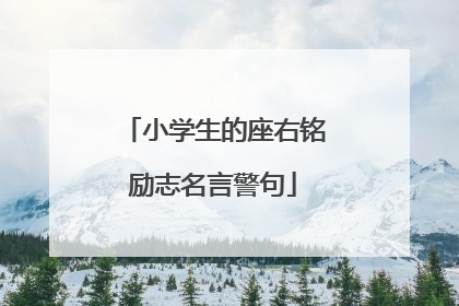 小学生的座右铭励志名言警句