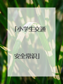 小学生交通安全常识
