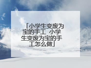 小学生变废为宝的手工 小学生变废为宝的手工怎么做