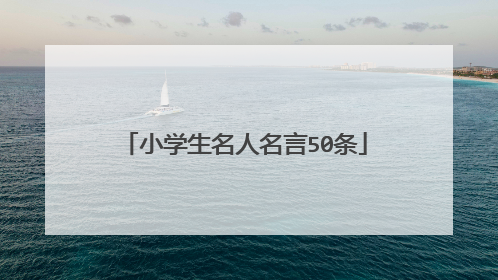 小学生名人名言50条