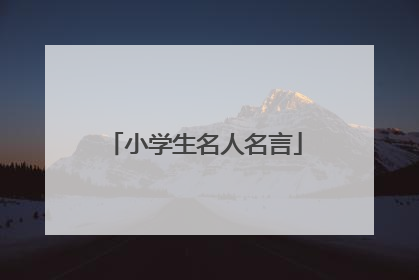 小学生名人名言