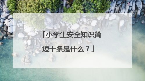 小学生安全知识简短十条是什么？