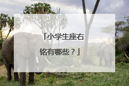 小学生座右铭有哪些？