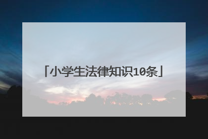 小学生法律知识10条
