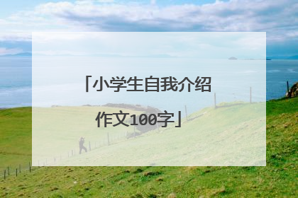 小学生自我介绍作文100字