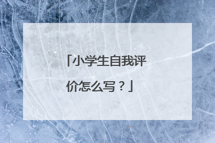 小学生自我评价怎么写？