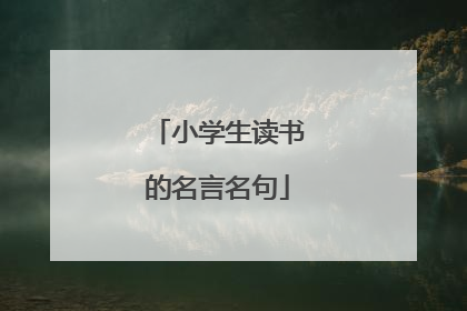 小学生读书的名言名句