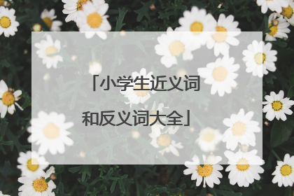 小学生近义词和反义词大全