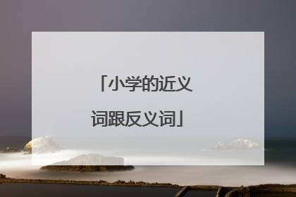小学的近义词跟反义词