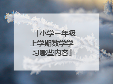 小学三年级上学期数学学习哪些内容